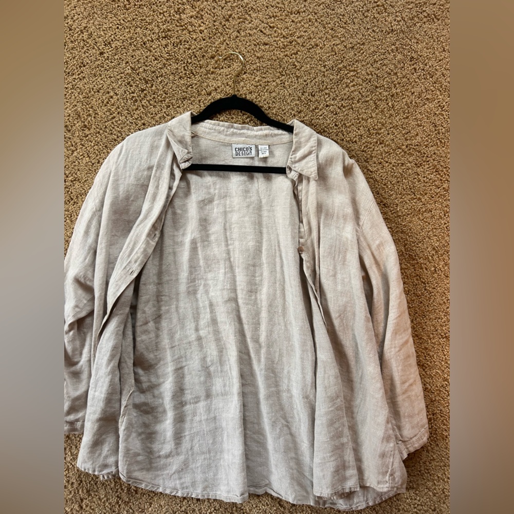 Chico's Beige Button Down Shirt